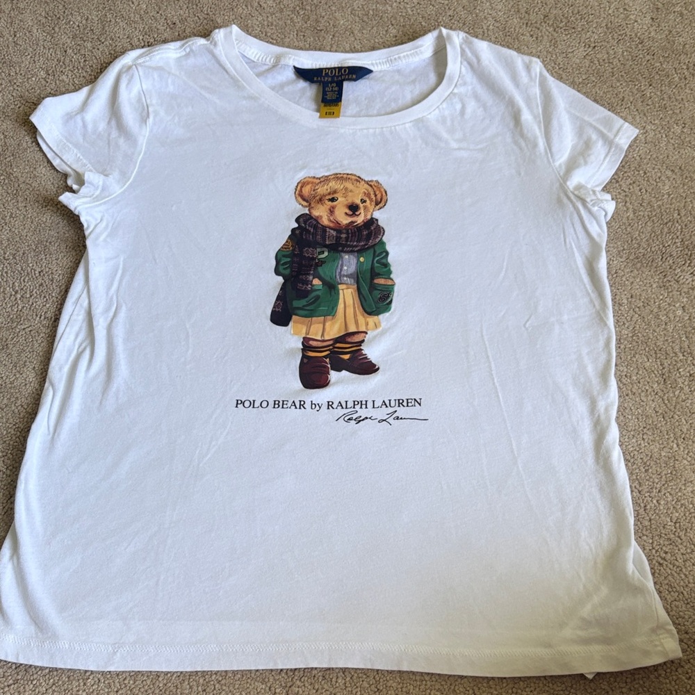 Polo by Ralph Lauren Kids White Tee with Bear Design